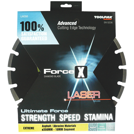 Diamond Blade 350mm x 25.4mm Asphalt 10/15mm Segment Force X
